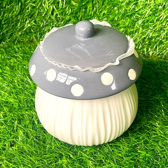Target Other - Target bullseye playground ceramic mushroom grey polkadot canister